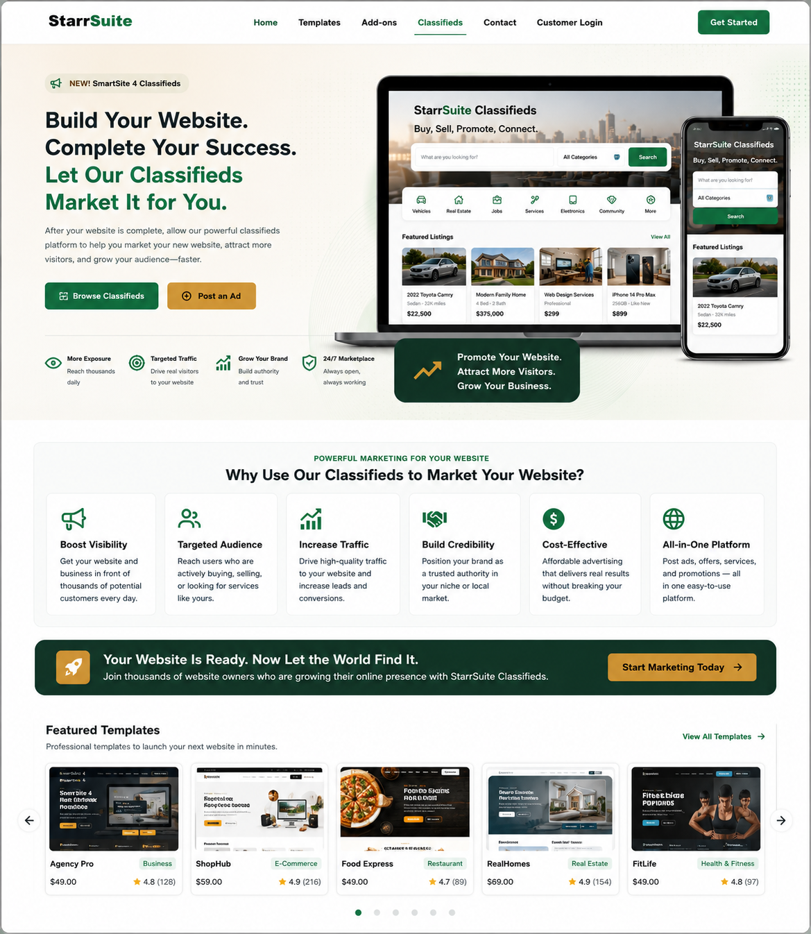 StarrSuite Classifieds marketing platform preview