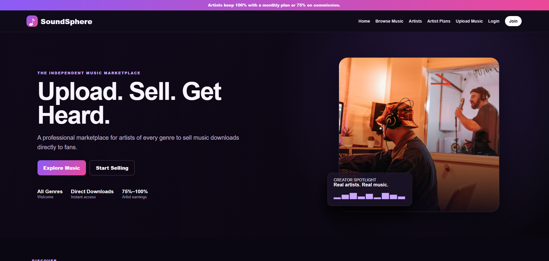 SoundSphere Music Creator Marketplace