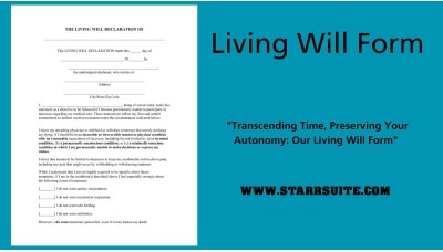 Living Will Form (Health Care Directive)