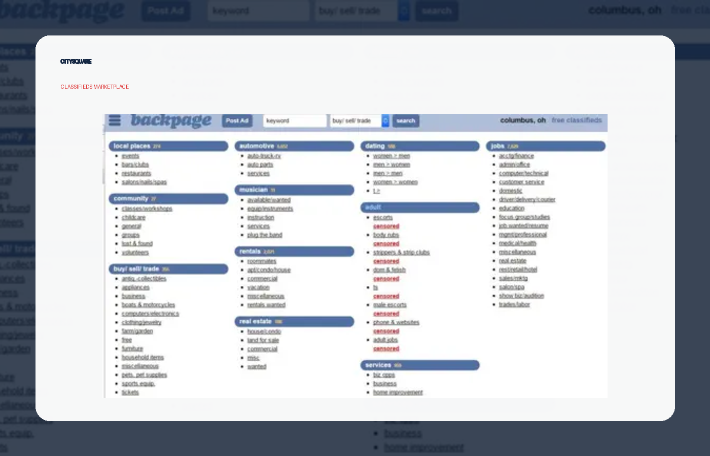 CitySquare Classifieds Marketplace