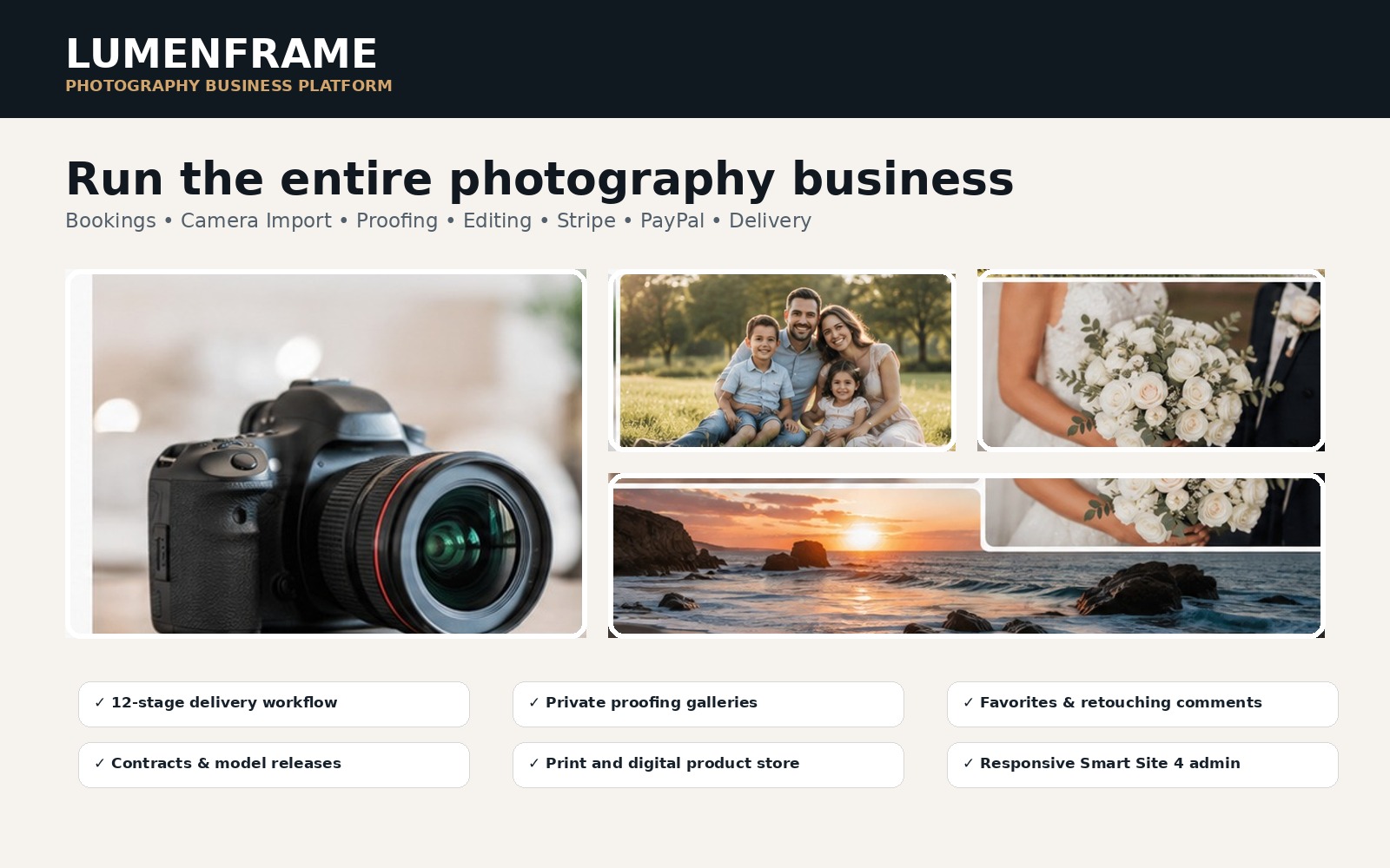 LumenFrame Photography Business Platform