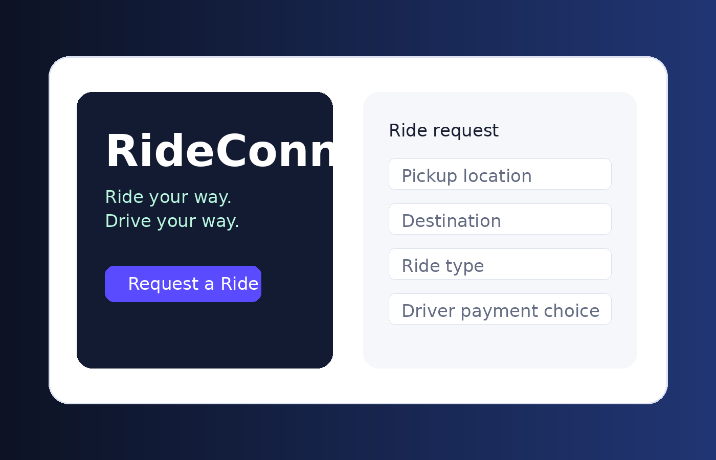 RideConnect — Full Smart Site 4 Ride-Share Platform