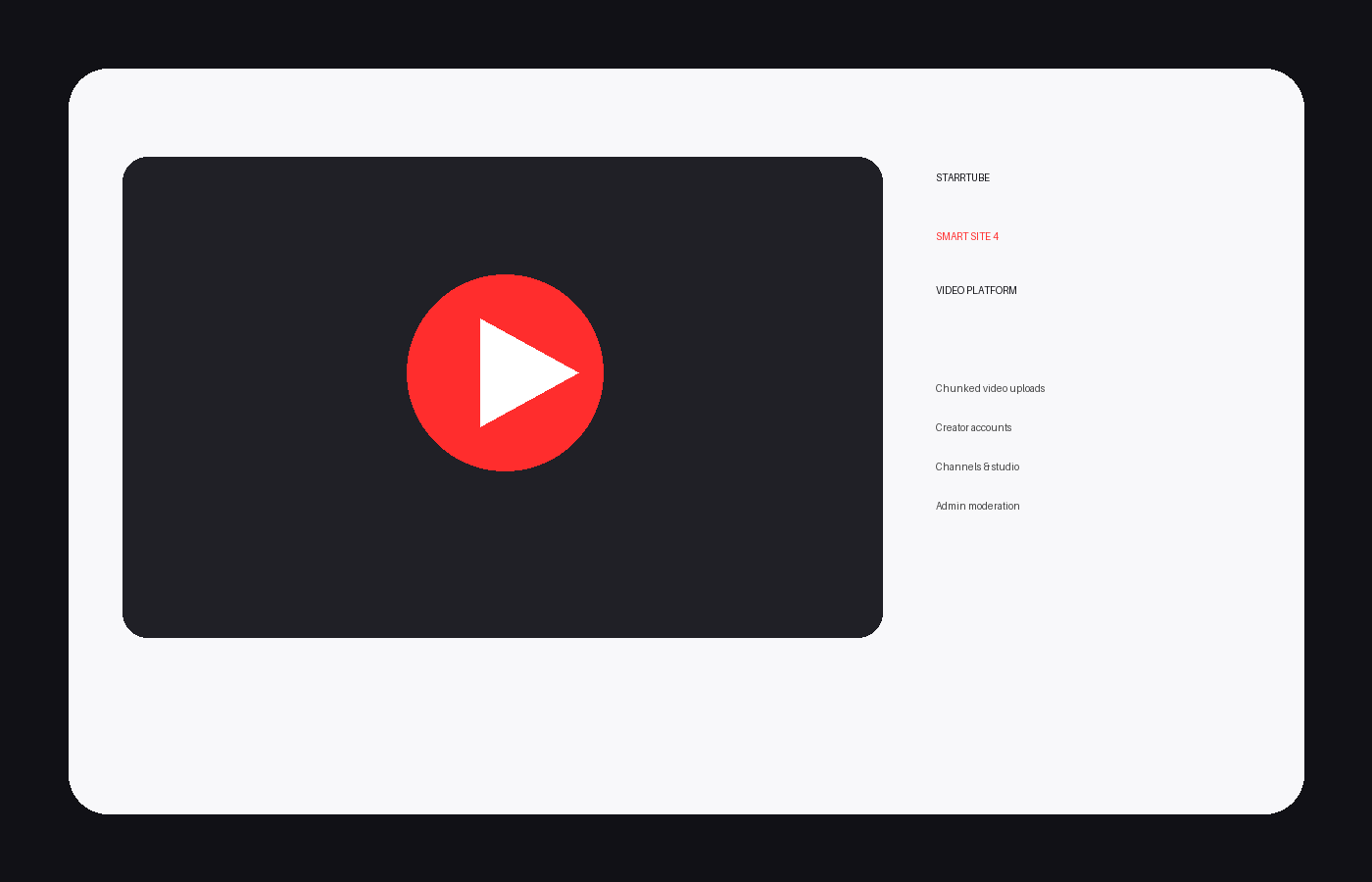 StarrTube - Smart Site 4 Video Platform