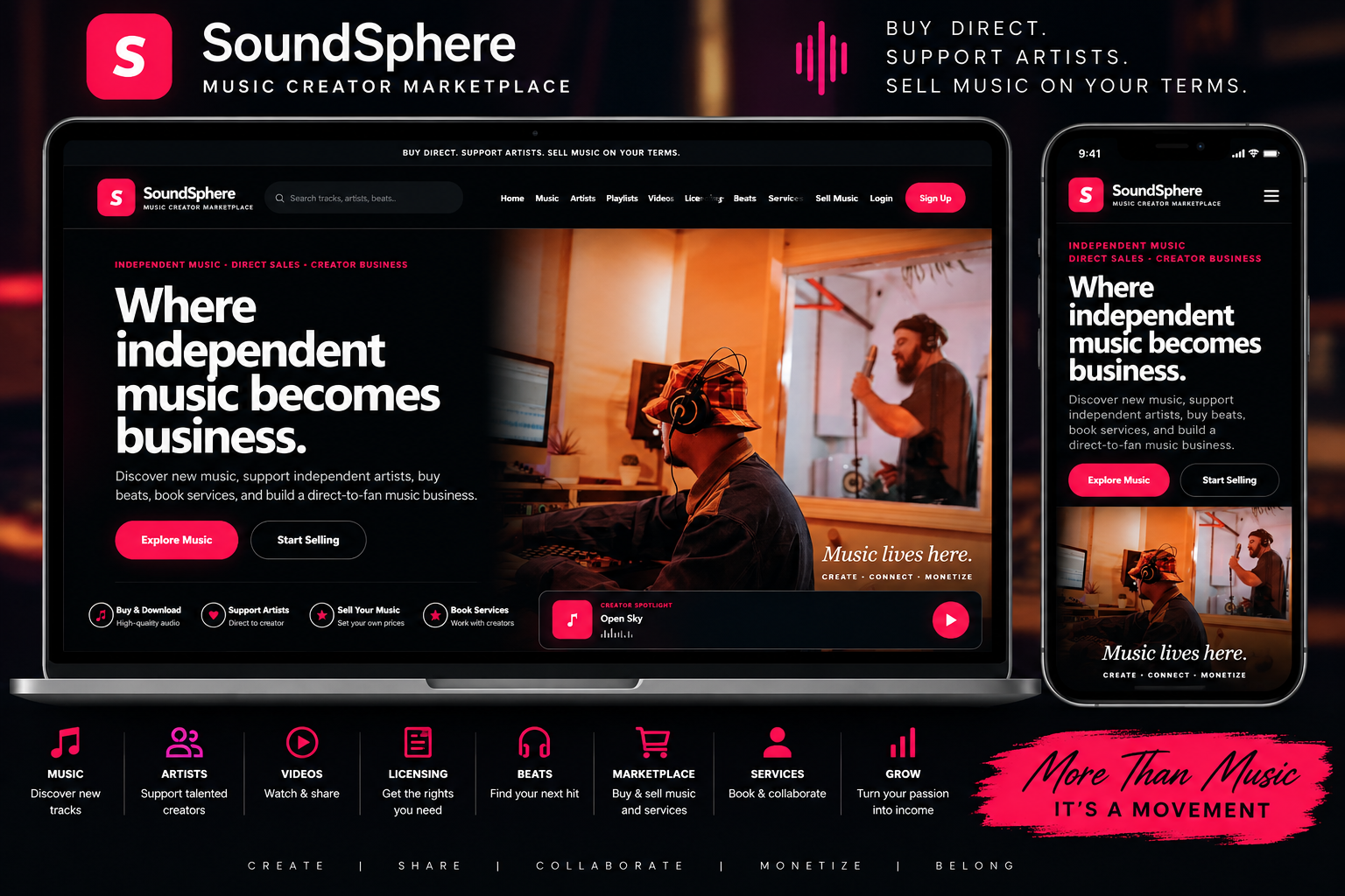SoundSphere Music Creator Marketplace