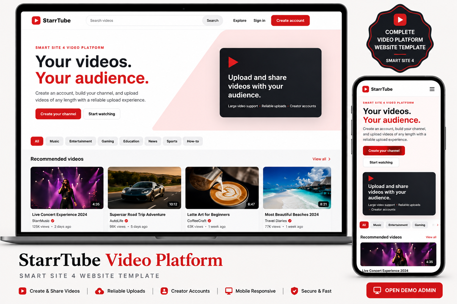 StarrTube - Smart Site 4 Video Platform